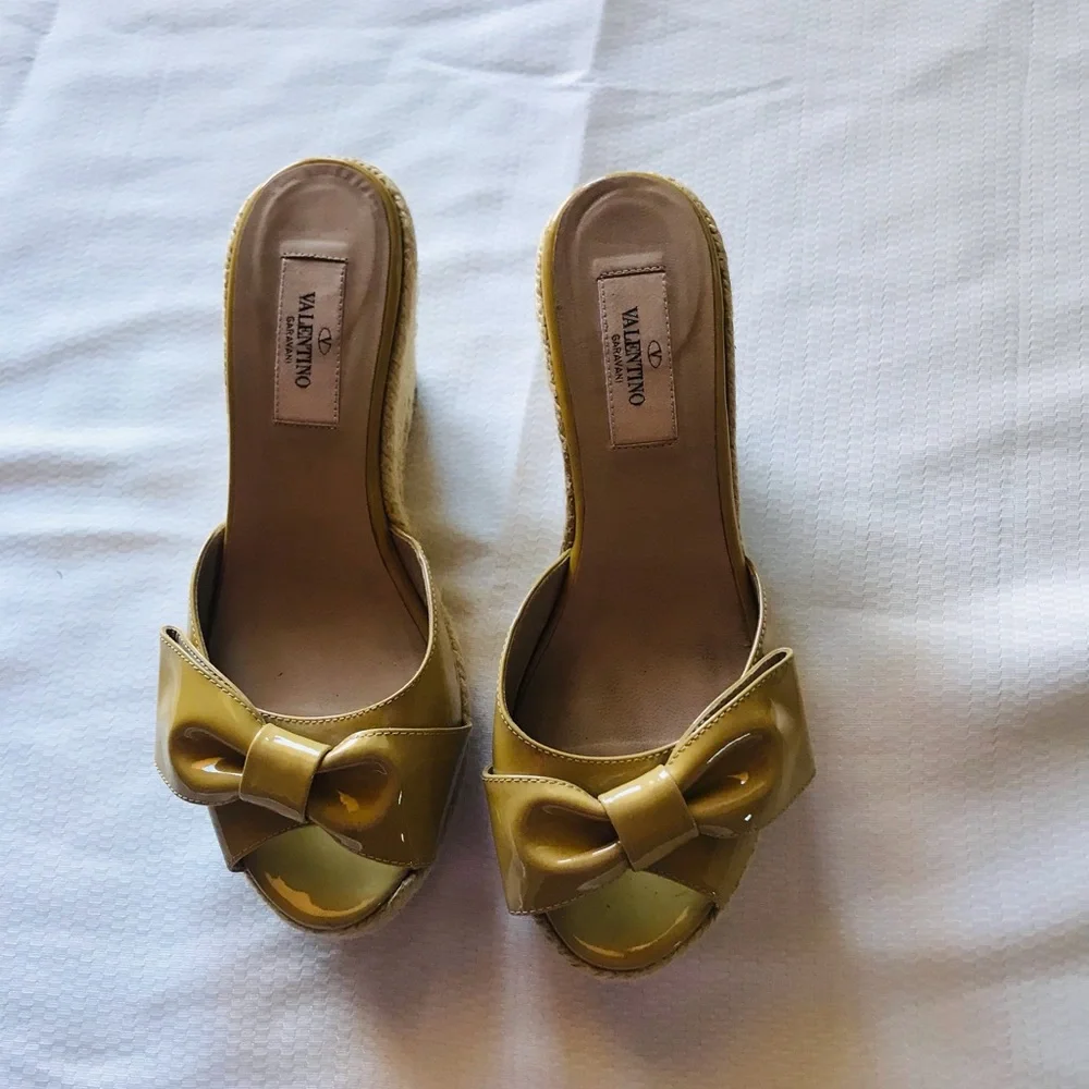 Valentino Yellow Wedge Sandals